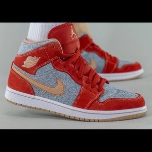 Air Jordan 1 Mid ( AJ1 MID) Denim Red